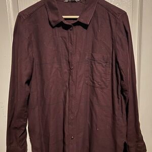Athleta Burgundy Button-up Shirt (M)